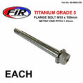Titanium GR5 Bolt M10 x 100mm Each, Metric Fine 1.25mm / Grade 5