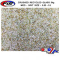Crushed Recycled Glass 5kg, Med - Grit Size - 0.50 -1.0