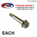 Titanium GR5 Bolt M10 x 60mm Each, Metric Fine 1.25mm / Grade 5