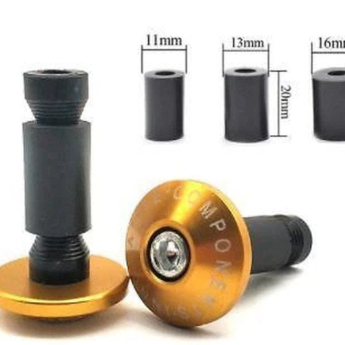 Bar Ends 12-18mm Gold, Anti Vibration Silder Plug Yamaha Kawasaki honda