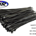Nylon Cable Zip Ties - Black, 370mm x 4.8mm - Pack OF 100