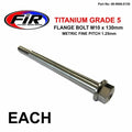 Titanium GR5 Bolt M10 x 130mm Each, Metric Fine 1.25mm / Grade 5