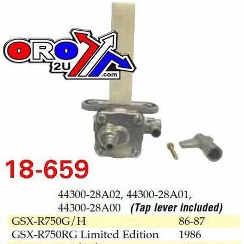 Fuel Tap 44300-28A02, Suzuki GSX-R750 86-87, GSX-R1100 86-88, K&L 18-4367
