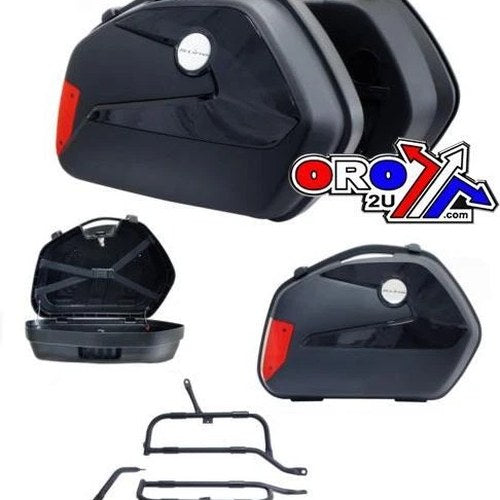 Pair Pannier Plastic Box 22L, 48x22x35cm, Weigh 8KG, with plate/fitting brackets