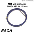 MB Mig Wire Liner 0.6 0.9mm, Blue 4 Meter Liner