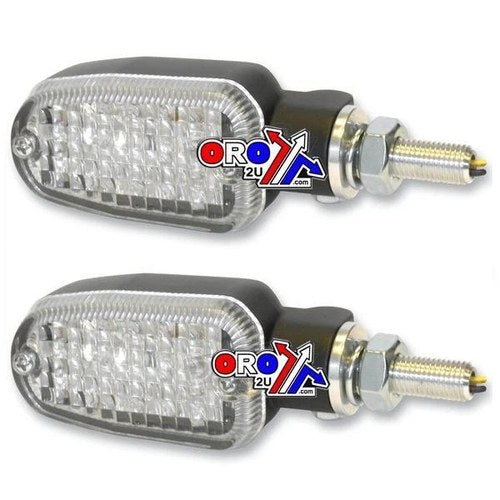 Universal Indicators Aluminum Black, Clear Lens, LED, E Marked, 3 Wire