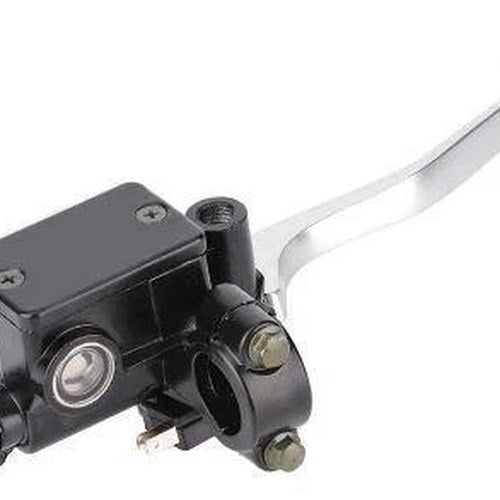 Front Brake Master Cylinder Black With Silver Lever And Mirror Mount