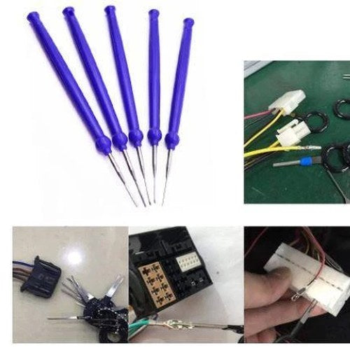Connector Pin Tool 5pcs., Terminal Removal Cable Wire Dismount tool