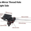 Front Brake Master Cylinder, Universal NO Mirror Mount