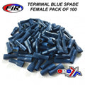 Blue Female Spade Connectors, Pack OF 100 / T6.3mm