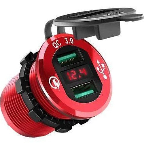 Quick Charge 3.0 Twin USB Connector Red