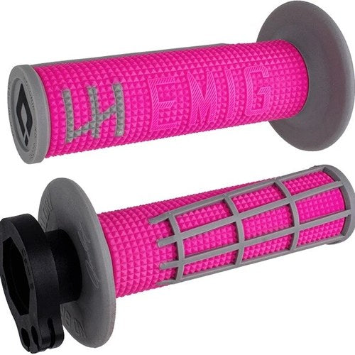 Odi Emig 2.0 Diamond Lock-On Grips 7/8" Pink/Grey