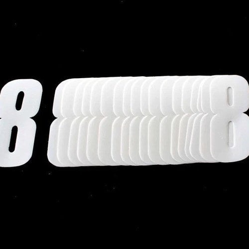 8 White Decal 4.5" 11cm PK/20