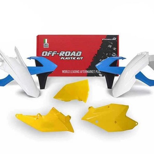R-TECH BLUE/YELLOW/WHITE Plastic KIT/5 KTM EXC/EXC-F 250-500 2017-2019