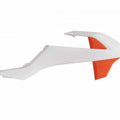 R-TECH WHITE/ORANGE Radiator Scoops KTM SX65 2016-2023, Gas MC65 2021-2023