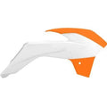 R-TECH ORANGE/WHITE Radiator Scoops KTM SX85 2013-2017