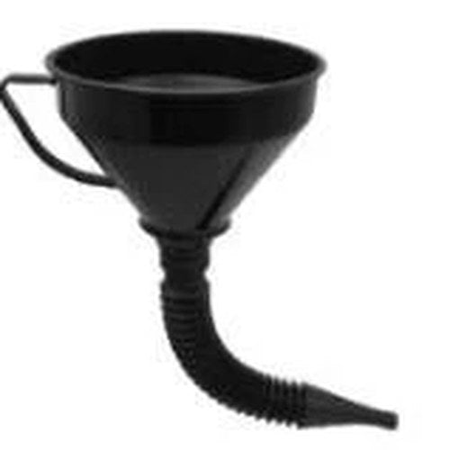 Black Plastic Flexible Funnel, 290MM Long With Filter Mesh