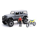 Newray Die Cast Model Big Wheel Sahara Jeep & Dirt Bike Set, Scale 1:18