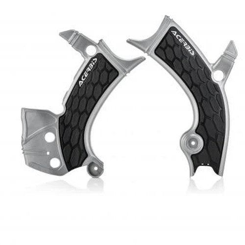 Acerbis X-Grip Frame Guards Silver/Black for Yamaha YZ450F 2018-2025