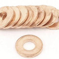 M8 Copper Washer, PK10, Size ID8 x OD18 x W1.00mm