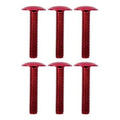 6x30 Anodized Red Alloy Button Head Screw, Pk6