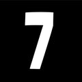 White 6" Race Numbers - 7 Seven, X25, Vinyl Sticker