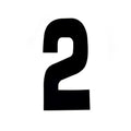 Black 6" Race Numbers - 2 Two, Each, Vinyl Sticker