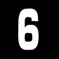 Race Numbers - 6 Six / 9 Nine - White, Pack OF 100 / 15cm 6" / Vinyl Sticker