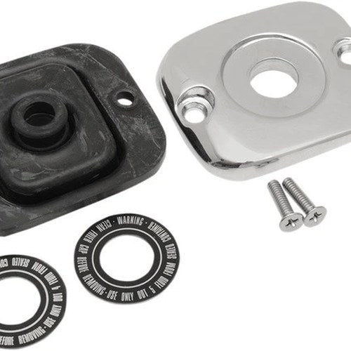 Drag Specialties Front Brake Master Cylinder Cover with Sight Glass Chrome
