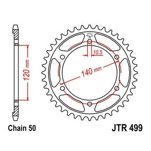 JT Steel Rear Sprocket 530 39T fits Suzuki TL1000R 1998-2003