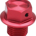 Zeta Magnetic Oil Drain Plug Bolt Red #ZE58-1523 for Kawasaki/Honda/Yamaha