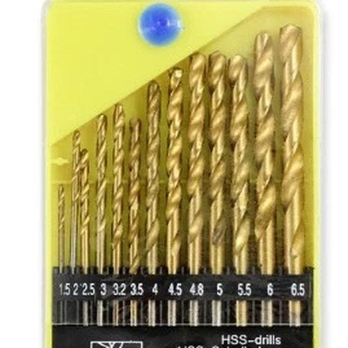 Titanium Drill Bit Set 1.5mm - 6.5mm 13PCS