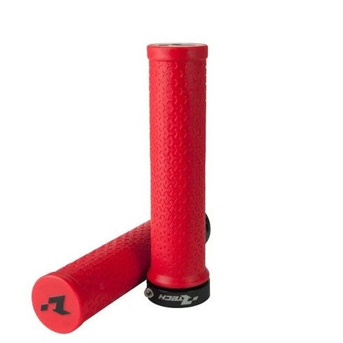 R-TECH Bike Bicycle Lock ON Grips - Neon Red