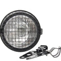 Headlight Clear Cafe Racer Vintage Style With Grille + Mounting Brackets
