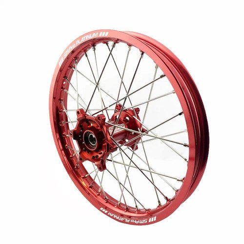 SM Pro 19x1.85 Rear Wheel, Gloss Red Rim + Hub, Nickle Nipples