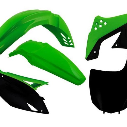R-TECH OEM Style GREEN/BLACK Plastic KIT/5 Kawasaki KX250F 2009-2012