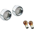 Kuryakyn Deep Dish Turn Signal Bezels w/Lenses Dual Circuit Chrome Amber/Smoke