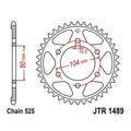 JT Steel Rear Sprocket 525 40T JTR1489.40 for Kawasaki ZZR600/Ninja ZX-10R/Z1000