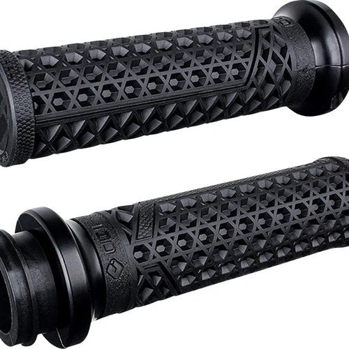 Odi Vans V-Twin Full Waffle Lock-On Grips 1" Black/Black Clamp Indian Tbw