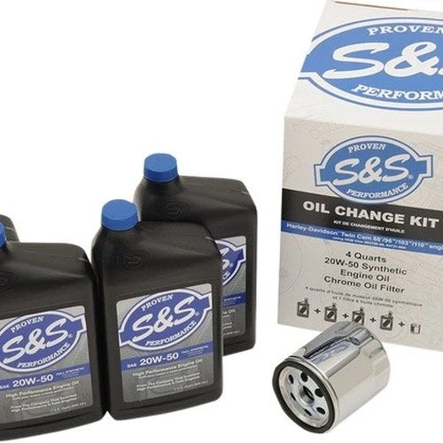 S&S Oil Change Kit With Chrome Filter #153969 Harley Davidson