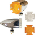 Emgo Maltese Cross Deco LED Lights Chrome Clear/Amber Universal