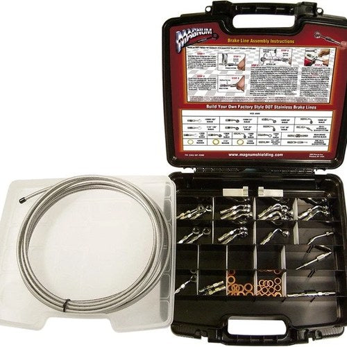 Magnum Byo Build Your Own DOT Brake Line Deluxe Builder Kit Chrome