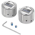Figurati Designs Front Axle Nut Covers US Flag Blue Line Polished #FD70-FAC-SS