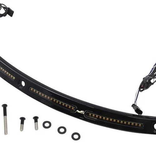 Custom D. Windshield Trim w/ LED Turn Signals Chrome Non-Sequential CD-WT2-05-C