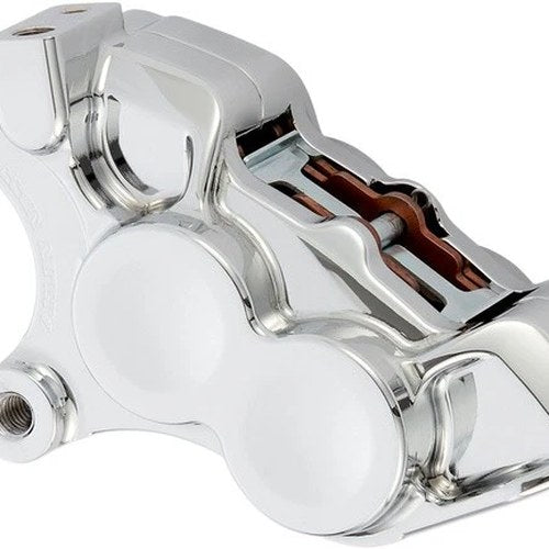 Arlen Ness Tech 4 Piston Front Left Brake Caliper Chrome 11.8" #02-220