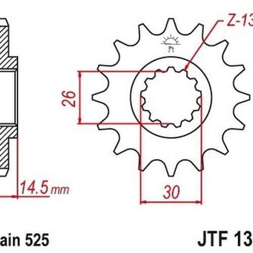 JT Front Sprocket 525 16T fits Honda VFR800F Interceptor Deluxe 2014-2015