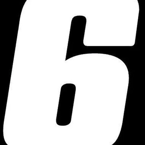 Dirt Digits Vinyl Numbers 5.5" White #6 3-Pack