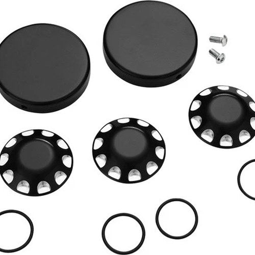Show Chrome Front Axle Caps Machined Black #41-411 Can-Am