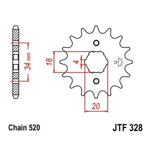 JT Front Sprocket 520 14T fits Honda CM250C Custom 1982