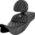 Saddlemen RoadSofa LS Ext. Reach Seat With Backrest White Stitch #284795